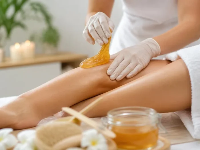 Lang anhaltende glatte haut dank professionellem sugaring