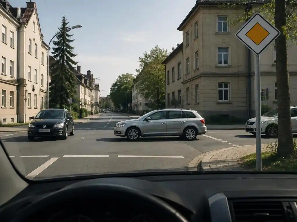 Vorfahrtsregeln an Kreuzungen sicher im Alltag anwenden