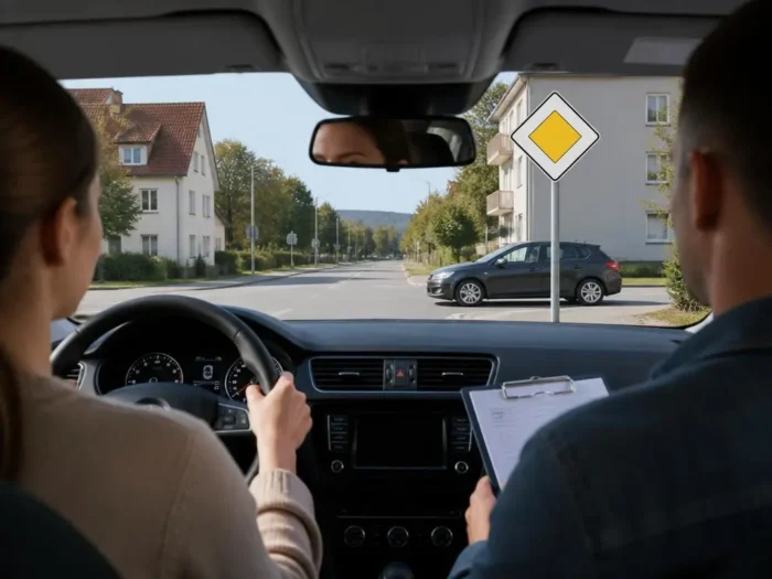 Vorfahrtsregeln in der Fahrprüfung fehlerfrei meistern
