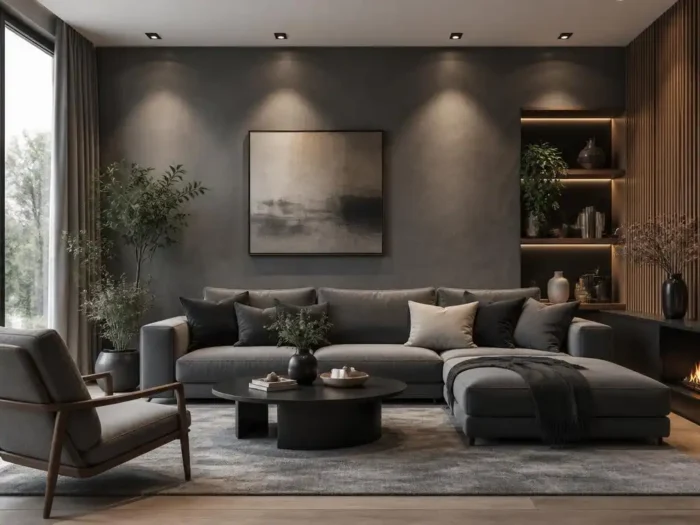 Jak zaprojektować stylowy salon z grawową ścianą w roli głównej