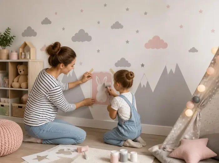Magiczna metamorfoza wnętrza: schablone für kinderzimmer wand