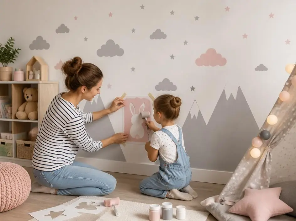Magiczna metamorfoza wnętrza: schablone für kinderzimmer wand